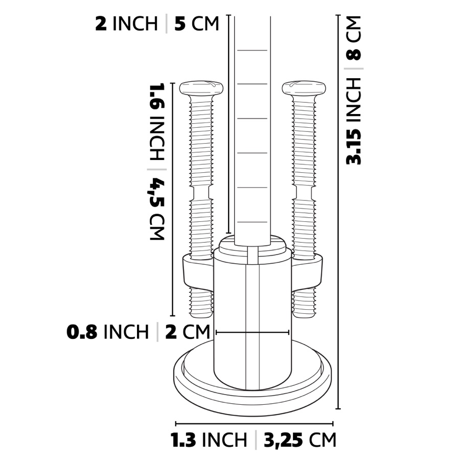 Telfer rim cylinder dimensions line drawing